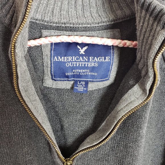 AMERICAN EAGLE MEN'S SWEATER ZIP COLLAR SIZE LARGE - Picture 10 of 16